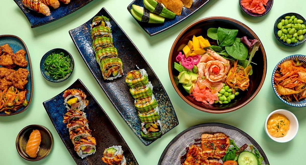 Modern sushi platter